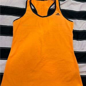 Adidas Orange Athletic Racerback Tank with Black Trim